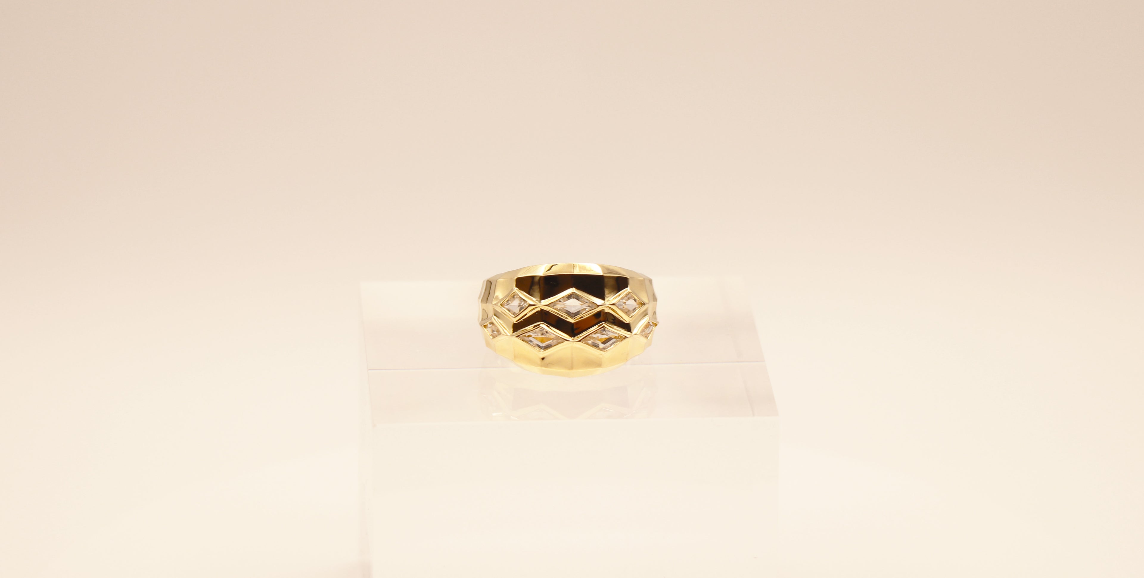 Living Water in Sterling Silver plated in 14k Yellow Gold with White Topaz