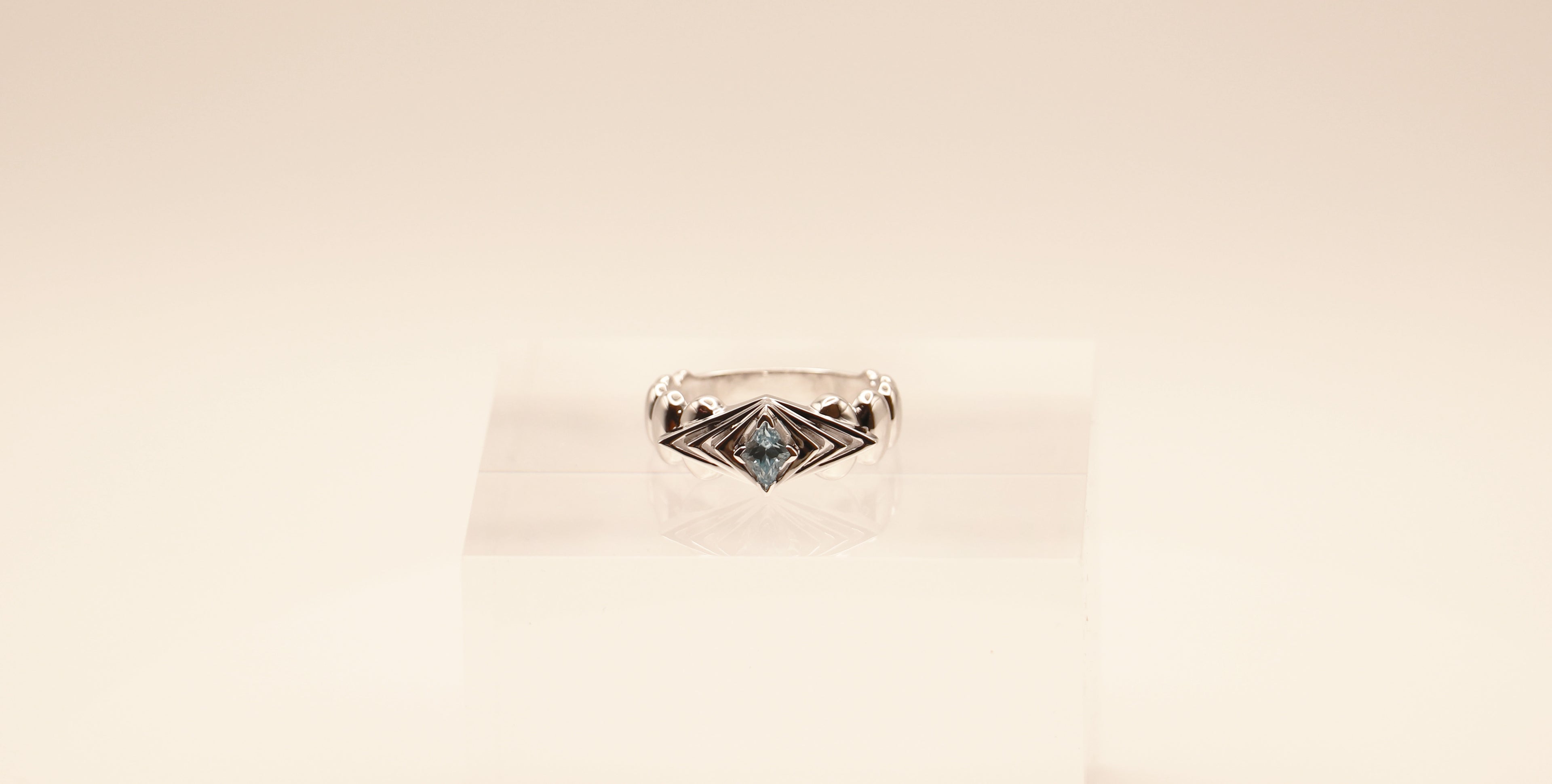 Horizon Ring in Sterling Silver with Blue Topaz