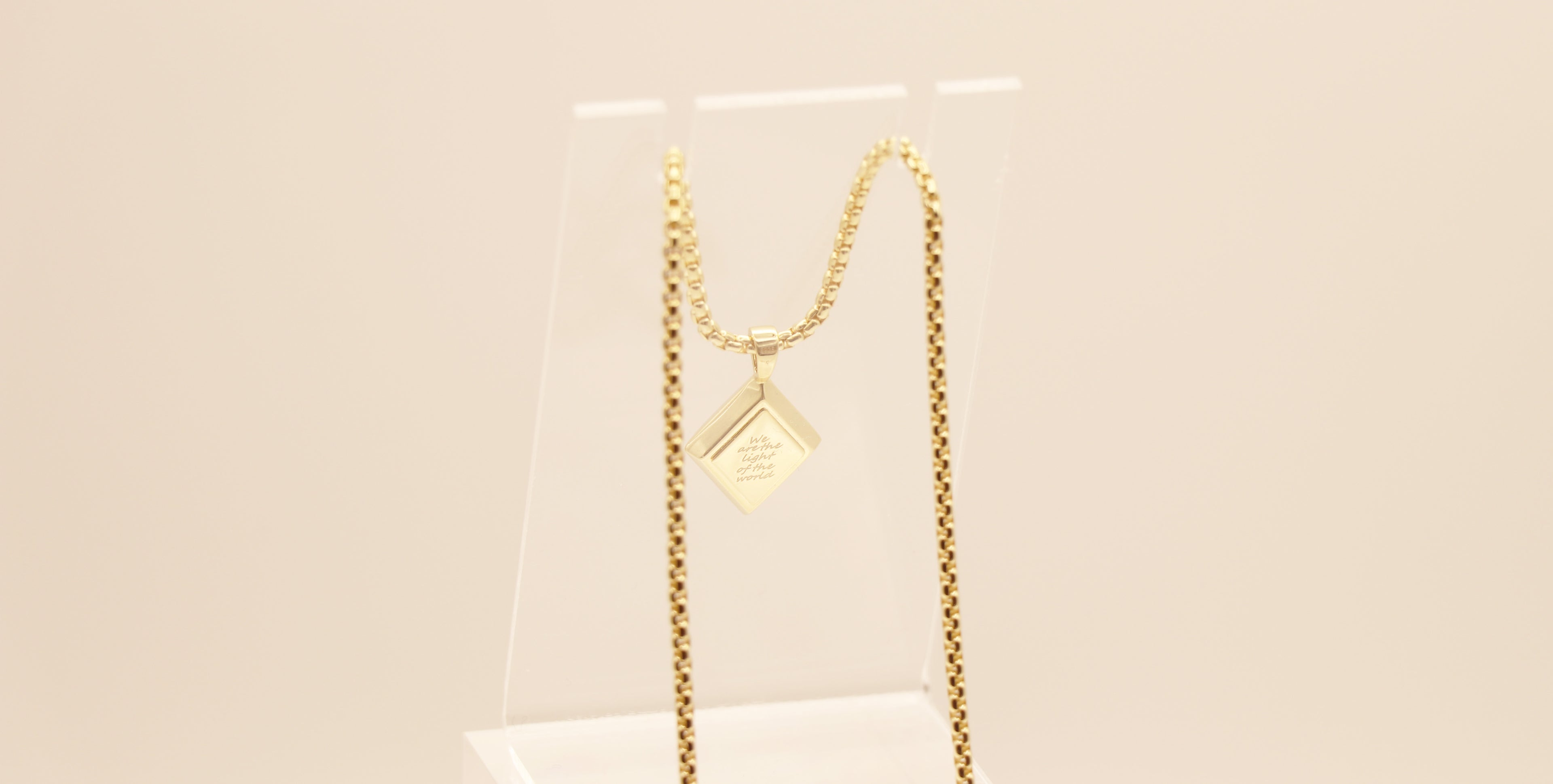 Light of the World in Sterling Silver plated in 14k Yellow Gold with White Topaz