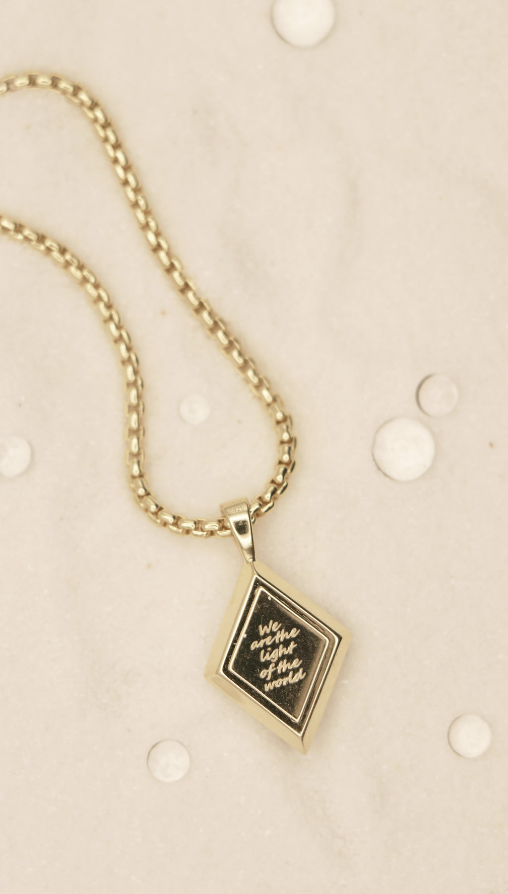 Light of the World in Sterling Silver plated in 14k Yellow Gold with White Topaz