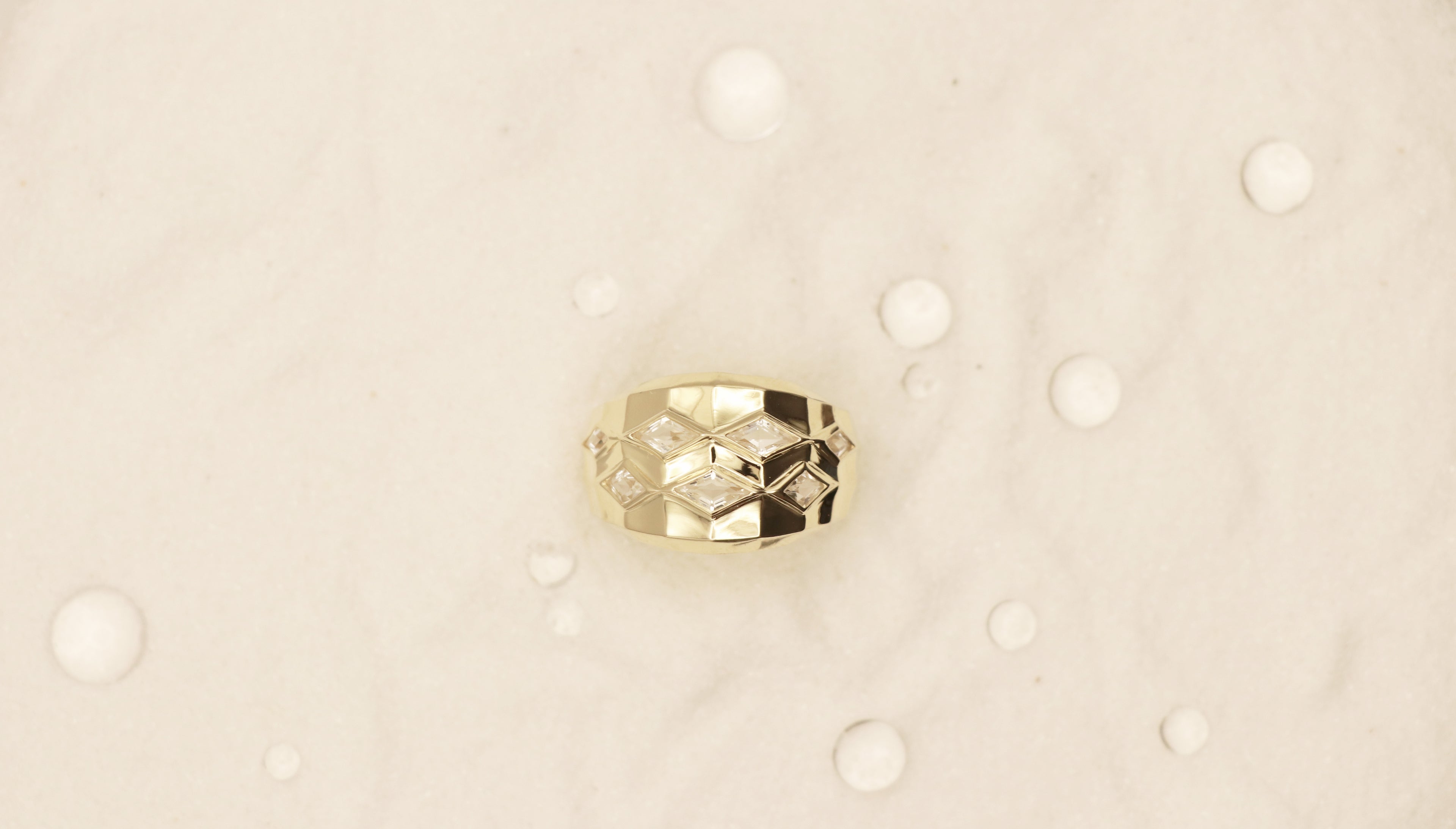 Living Water in Sterling Silver plated in 14k Yellow Gold with White Topaz