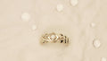 Horizon Ring in Sterling Silver plated in 14k Yellow Gold with White Topaz