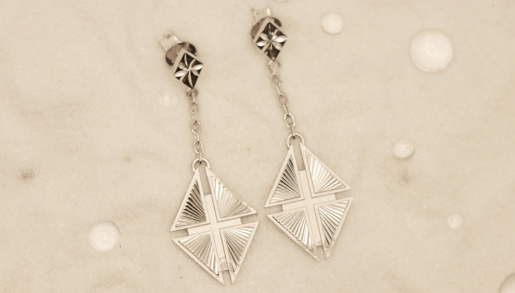 Hidden Cross Earrings in Sterling Silver
