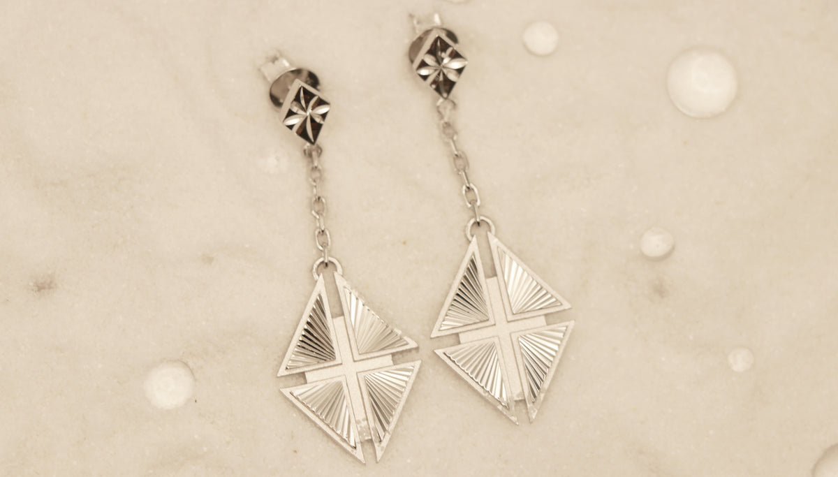 Hidden Cross Earrings in Sterling Silver - Chelle Jewelry