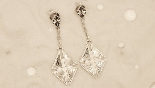 Hidden Cross Earrings in Sterling Silver - Chelle Jewelry