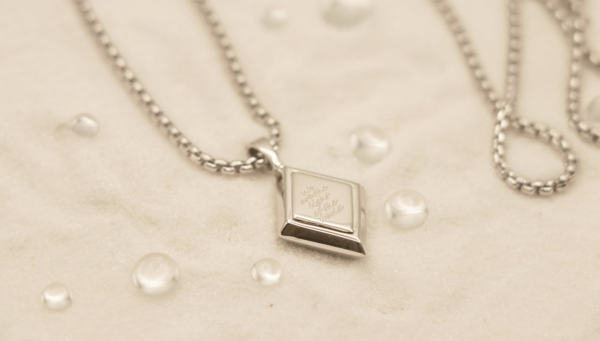 Light of the World in Sterling Silver and White Topaz - Chelle Jewelry