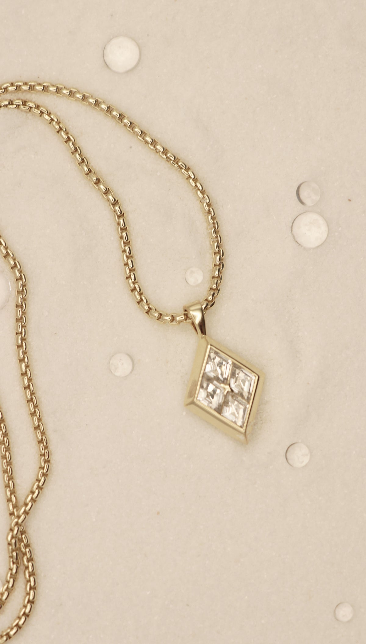 Light of the World in Sterling Silver plated in 14k Yellow Gold with White Topaz - Chelle Jewelry